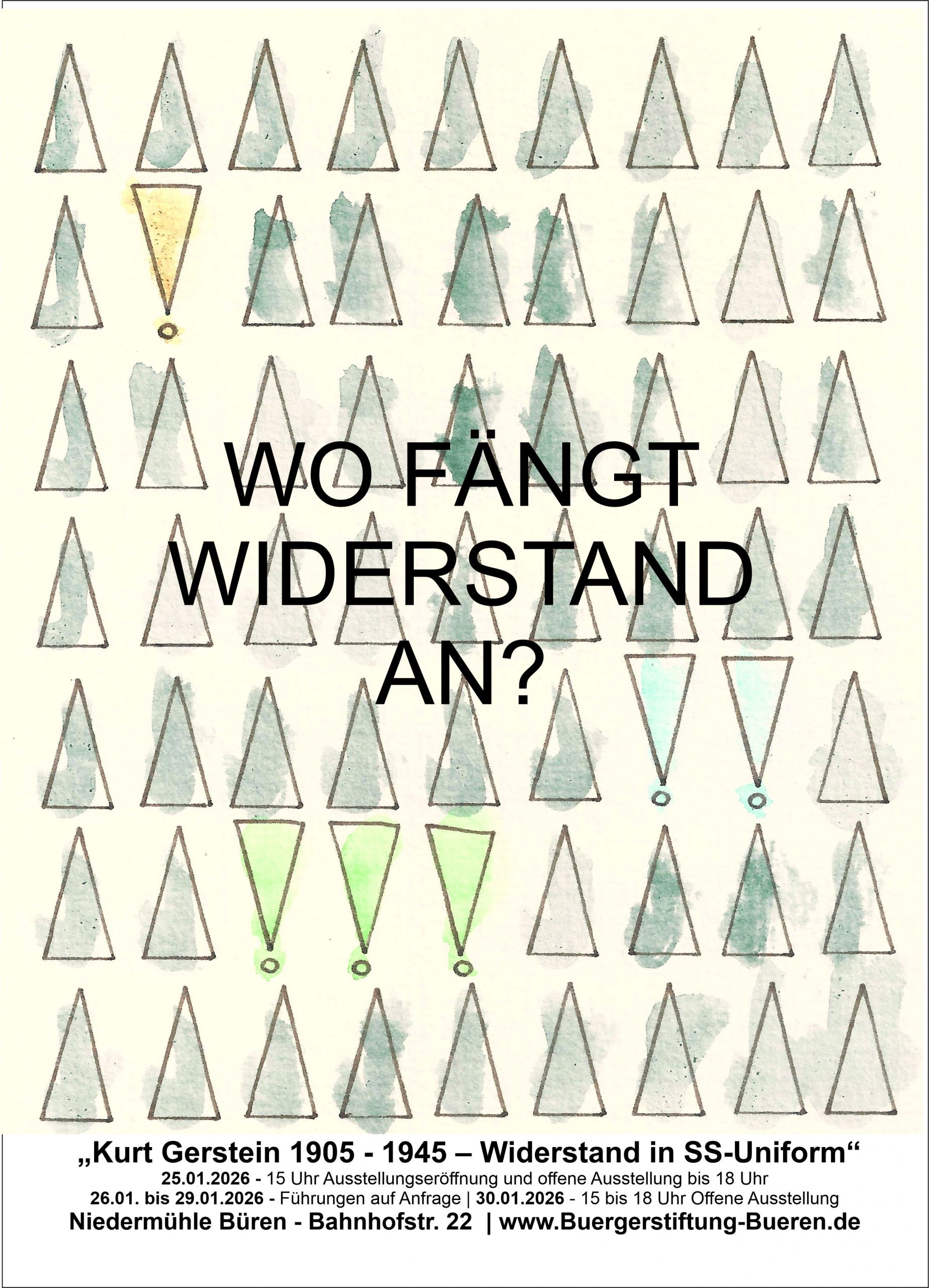 Plakat zur Ausstellung Widerstand Kurt Gerstein im Januar 2026 in büren